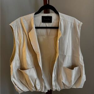 Massimo Dutti Cream Sleeveless Vest